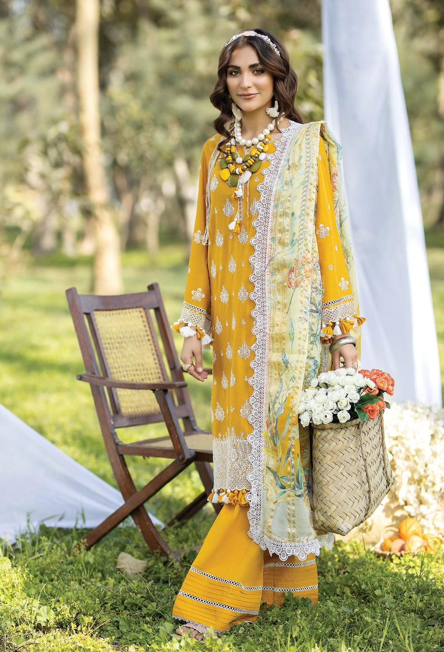 ☆Chikankari Lawn Saffron☆