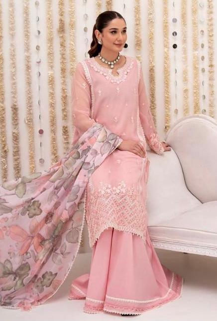 Unstitched Chiffon Embroidered 3 Piece Suit DPL-4267